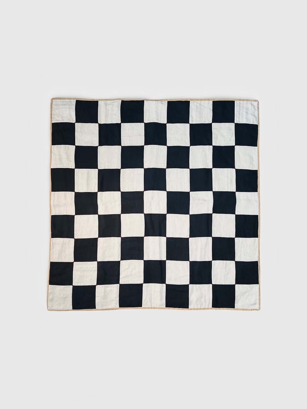 Baby Quilt #3 Black, Natural Beige, Golden Tan, and Bay Leaf Green