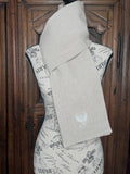 La Maison de Phoenix Elegant Organic Scarf in Natural Beige 74"x6.75"