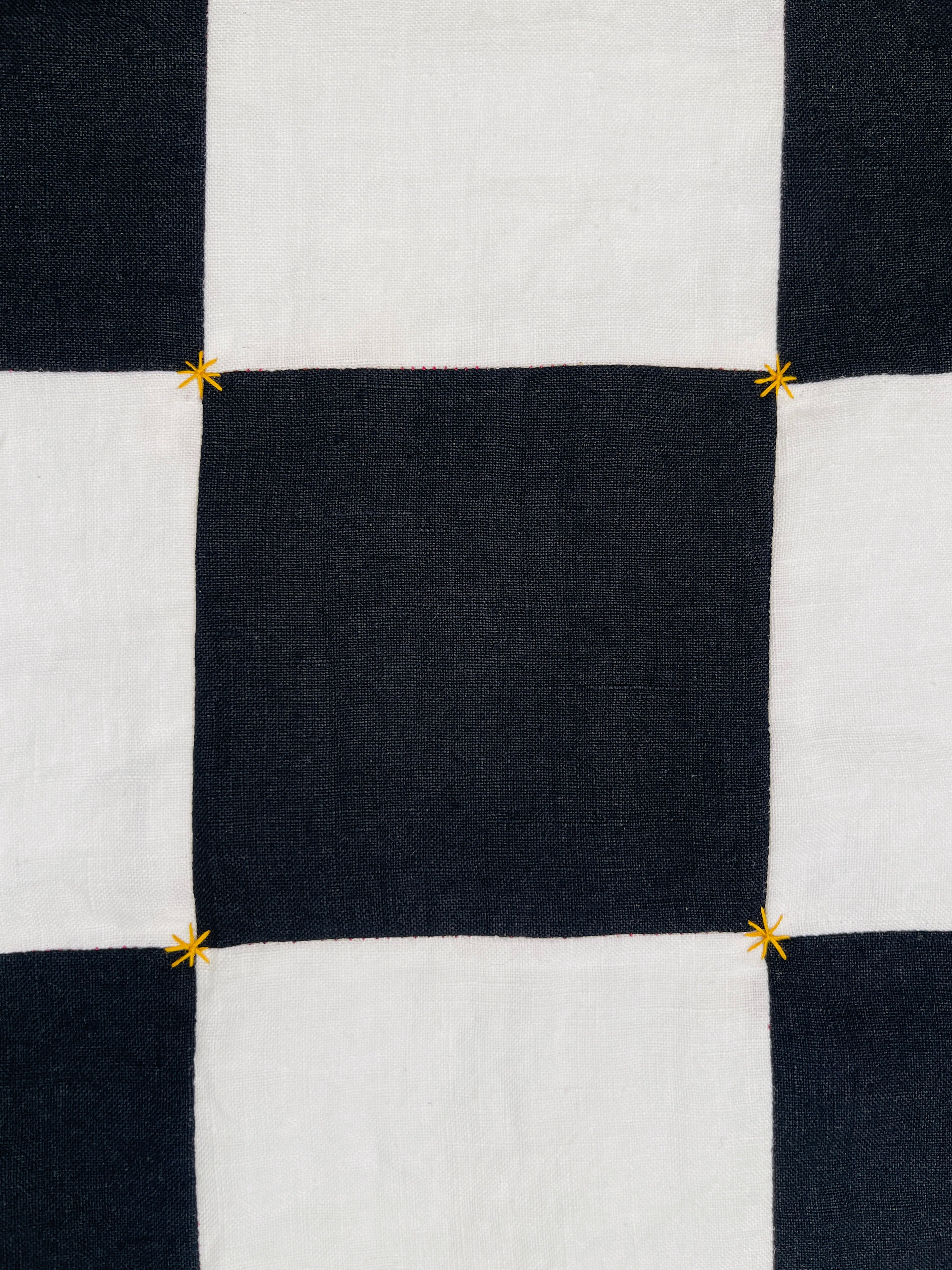 La Maison de Phoenix Baby Quilt #6 Black, White, Golden Tan, and Heathered Lilac