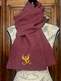 La Maison de Phoenix Elegant Organic Linen Scarf in Burgundy Syrah 66”x8.5”
