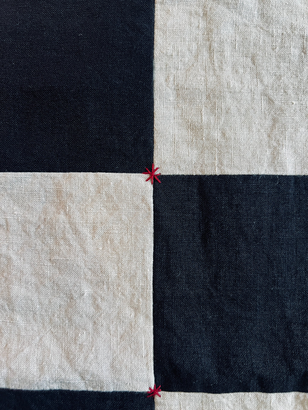 La Maison de Phoenix Baby Quilt #3 Black, Natural Beige, Golden Tan, and Bay Leaf Green