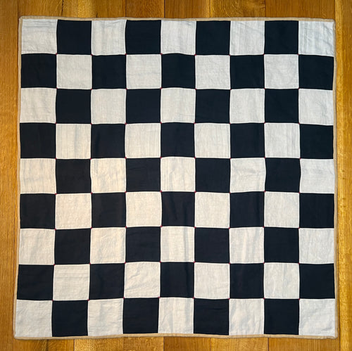 La Maison de Phoenix Baby Quilt #3 Black, Natural Beige, Golden Tan, and Bay Leaf Green