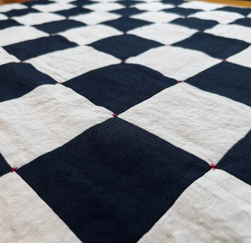 La Maison de Phoenix Baby Quilt #3 Black, Natural Beige, Golden Tan, and Bay Leaf Green