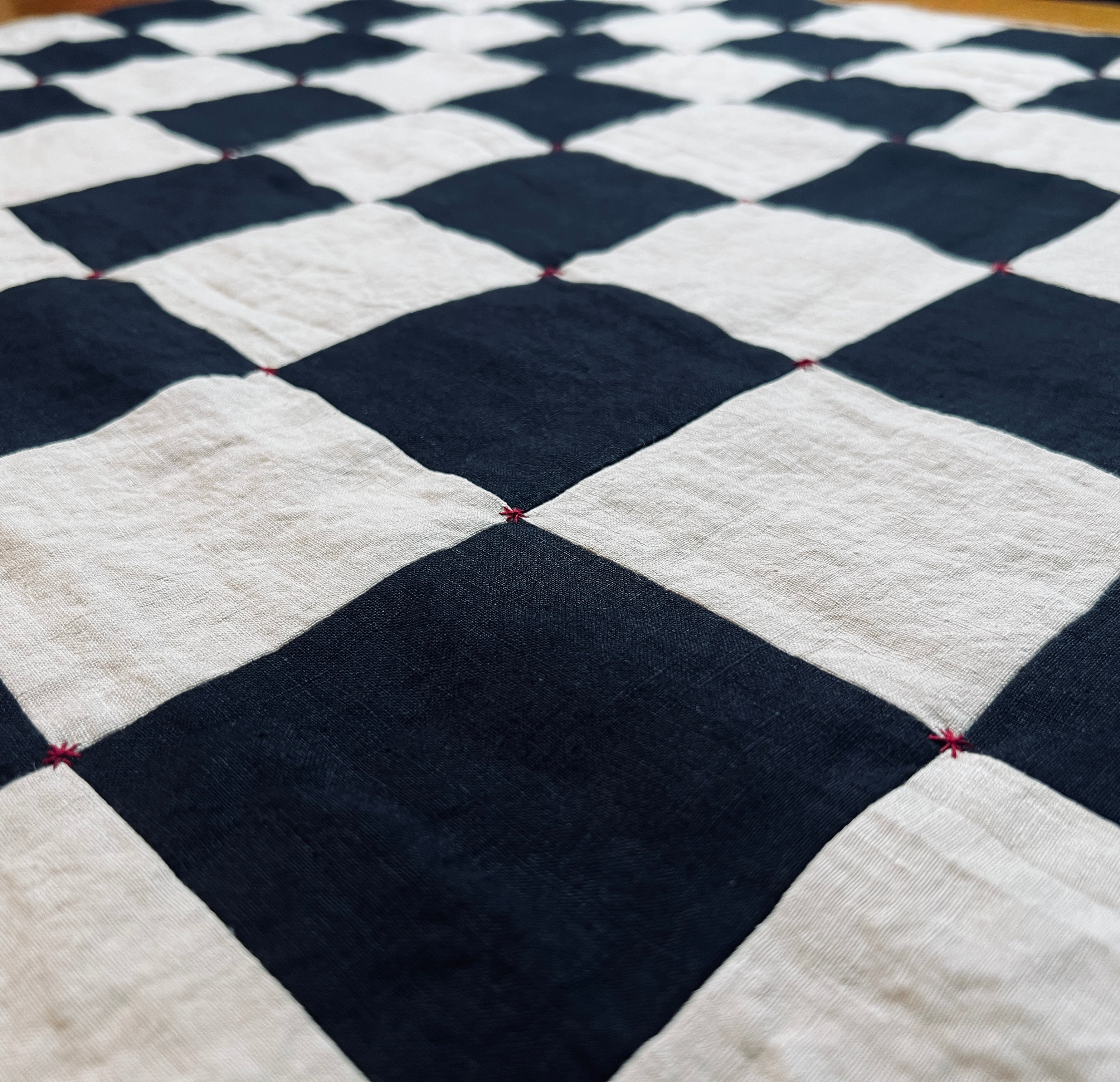 La Maison de Phoenix Baby Quilt #3 Black, Natural Beige, Golden Tan, and Bay Leaf Green