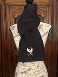 La Maison de Phoenix Elegant Organic Linen Scarf in Black 67"x6.5"