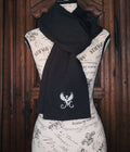 La Maison de Phoenix Extra Long Elegant Organic Linen Scarf in Black 86” x 6.5”